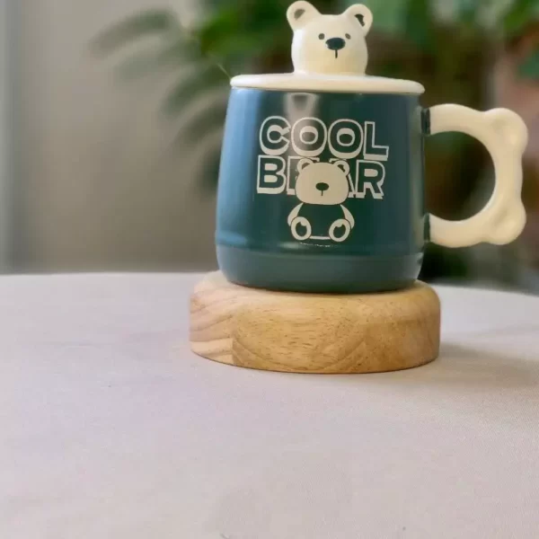 Ceramic fantasy mug with bear design lid3