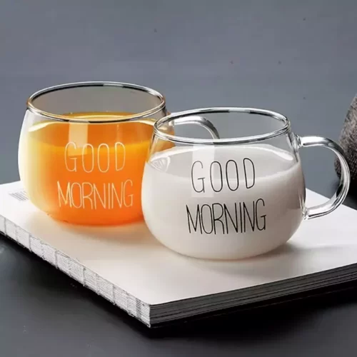 لیوان پیرکس good morning تپل سایز بزرگ شعله مستقیم